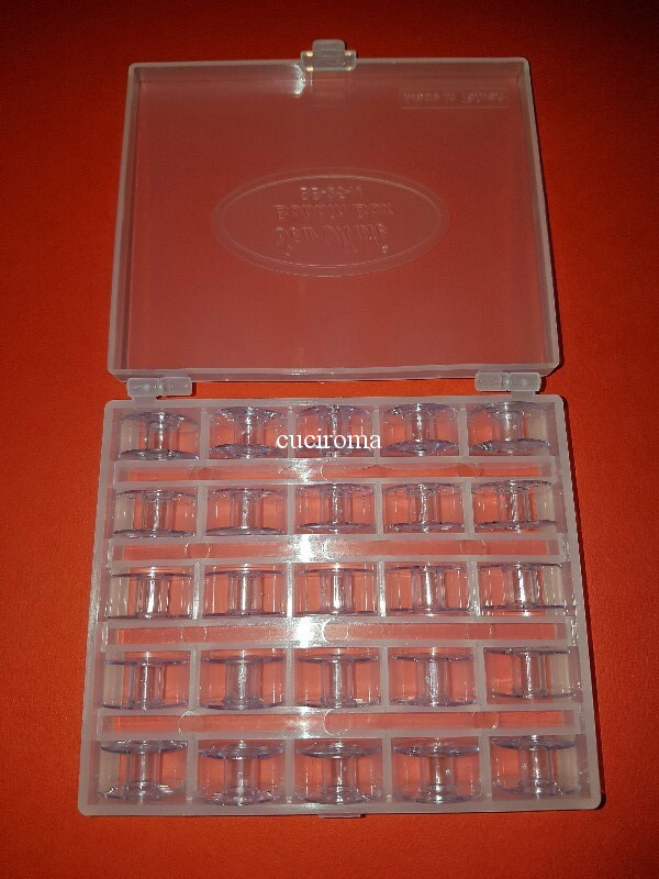Scatola vuota per bobine in plastica per 25 bobine organizzatore per bobine organizzatore per macchine da cucire bobine per cucito e immagazzinaggio scatola trasparente 
